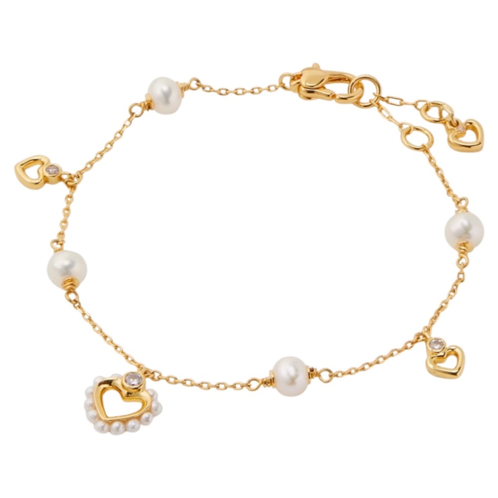 KATE SPADE • Shining Spade Pearl Heart Bracelet